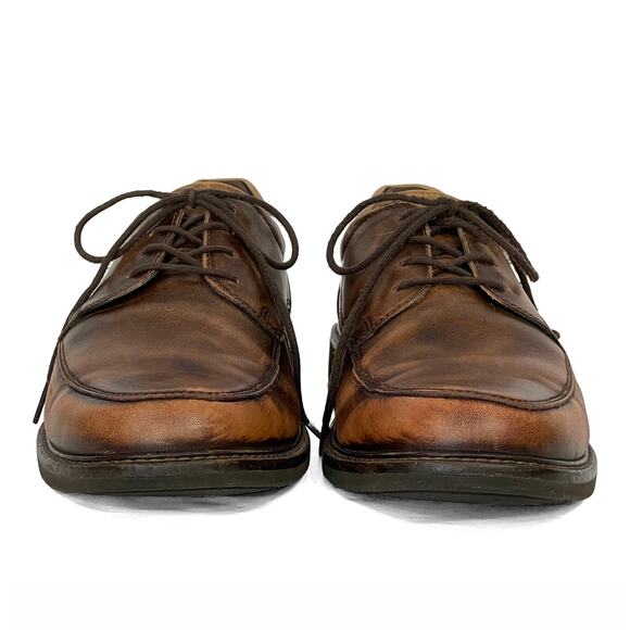 Ecco Shock Point Oxfords Sz 9 43 Extra Width Brown Distressed Leather Mens Shoes - Picture 5 of 13
